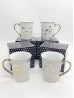 Gold Lined Cat Mug Cup Set (4ps) With Gift Box 350ml (12oz)
